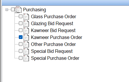 PartnerPak: Kawneer Purchase Order checked